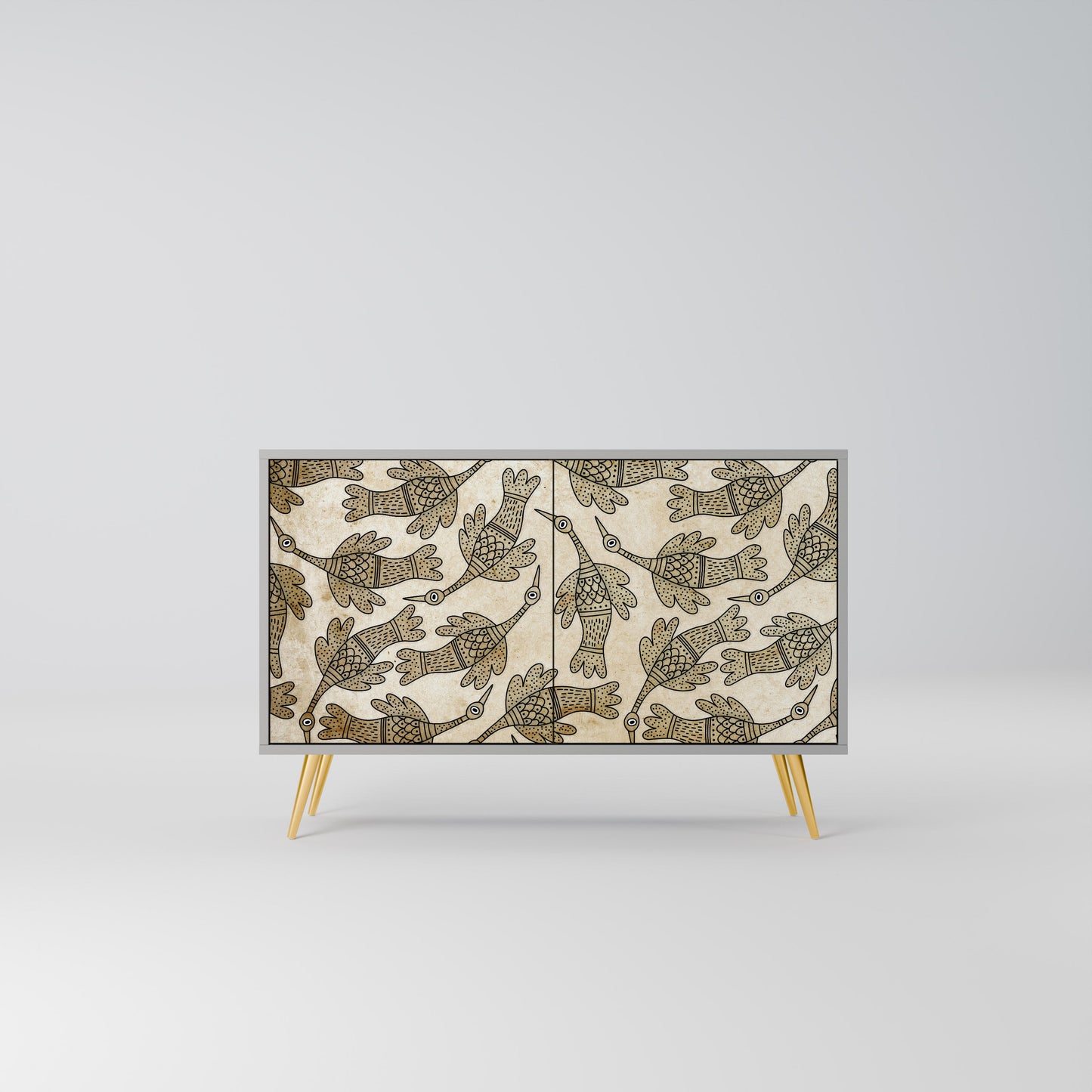 Credenza ALMONDINE SONGBIRD a 2 ante in finitura grigia