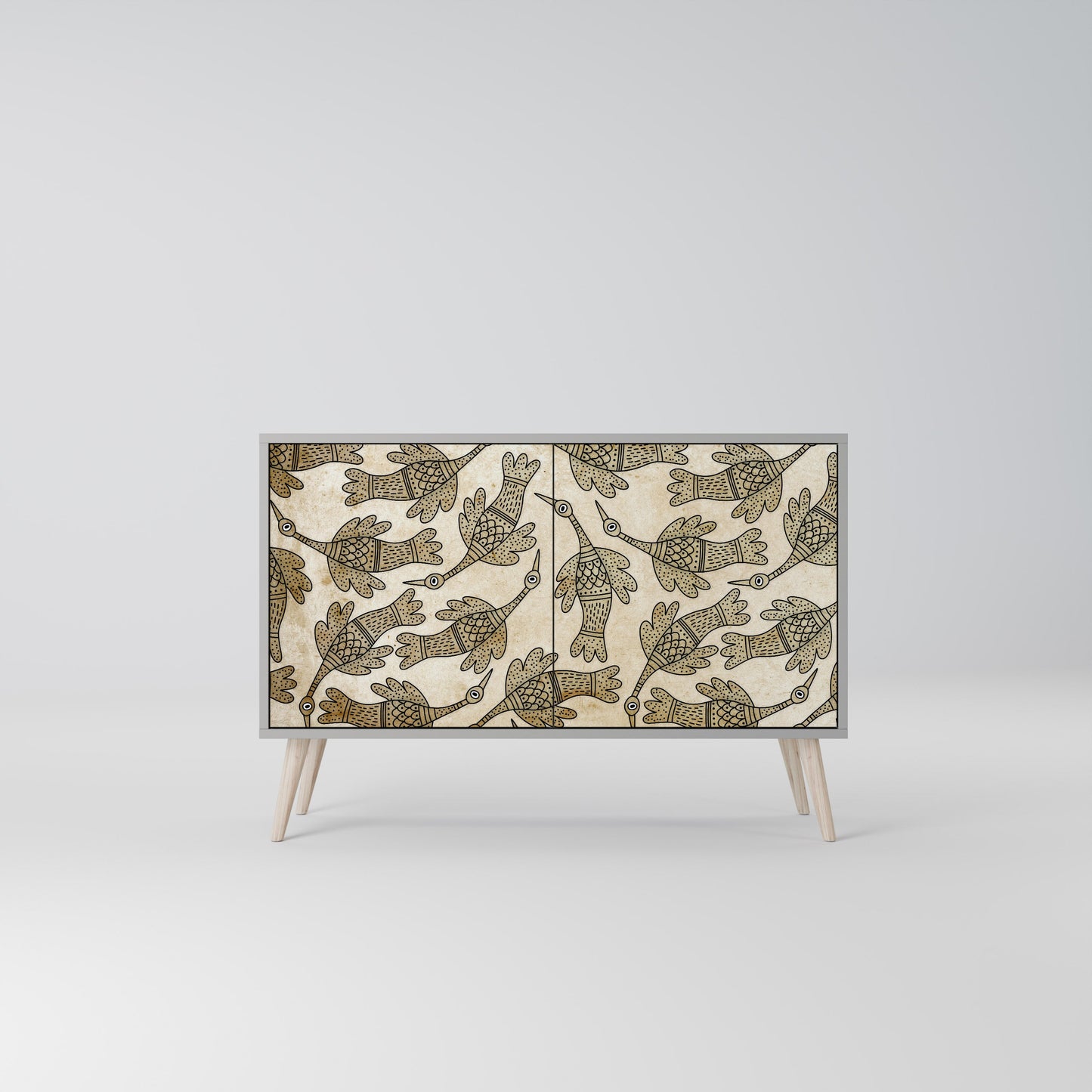 Credenza ALMONDINE SONGBIRD a 2 ante in finitura grigia