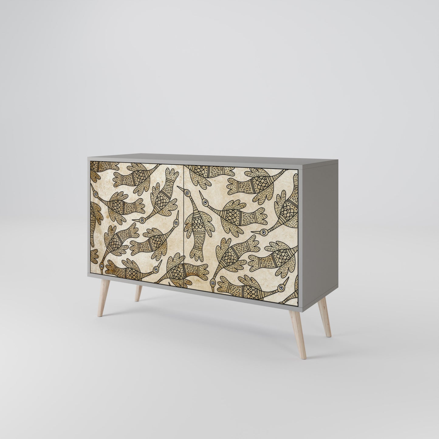 Credenza ALMONDINE SONGBIRD a 2 ante in finitura grigia