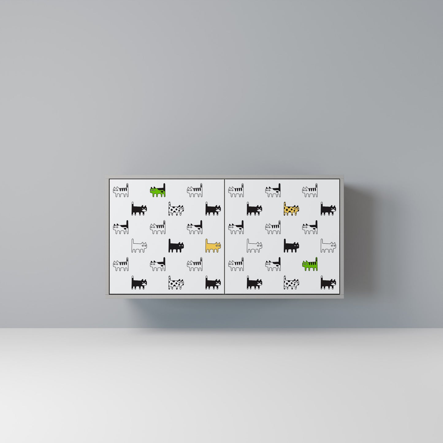 CATS COMPILATION 2-Door Sideboard in Grey Finish