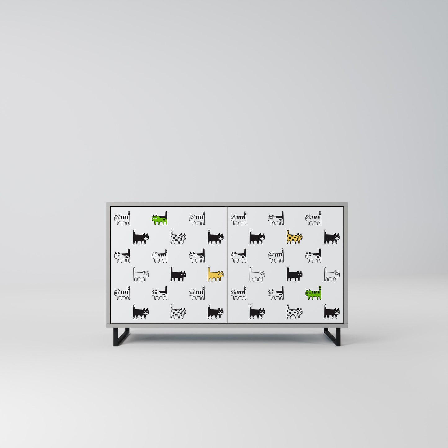 CATS COMPILATION 2-Door Sideboard in Grey Finish