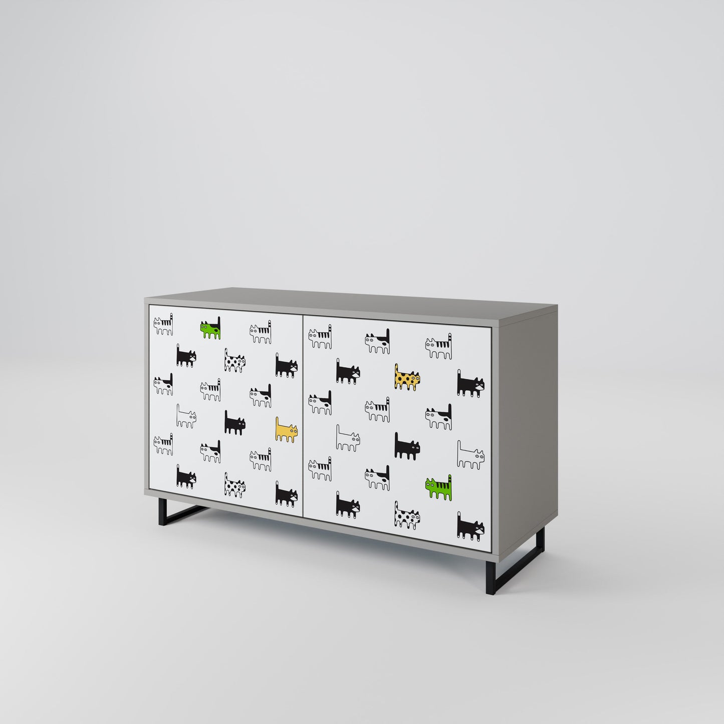 CATS COMPILATION 2-Door Sideboard in Grey Finish