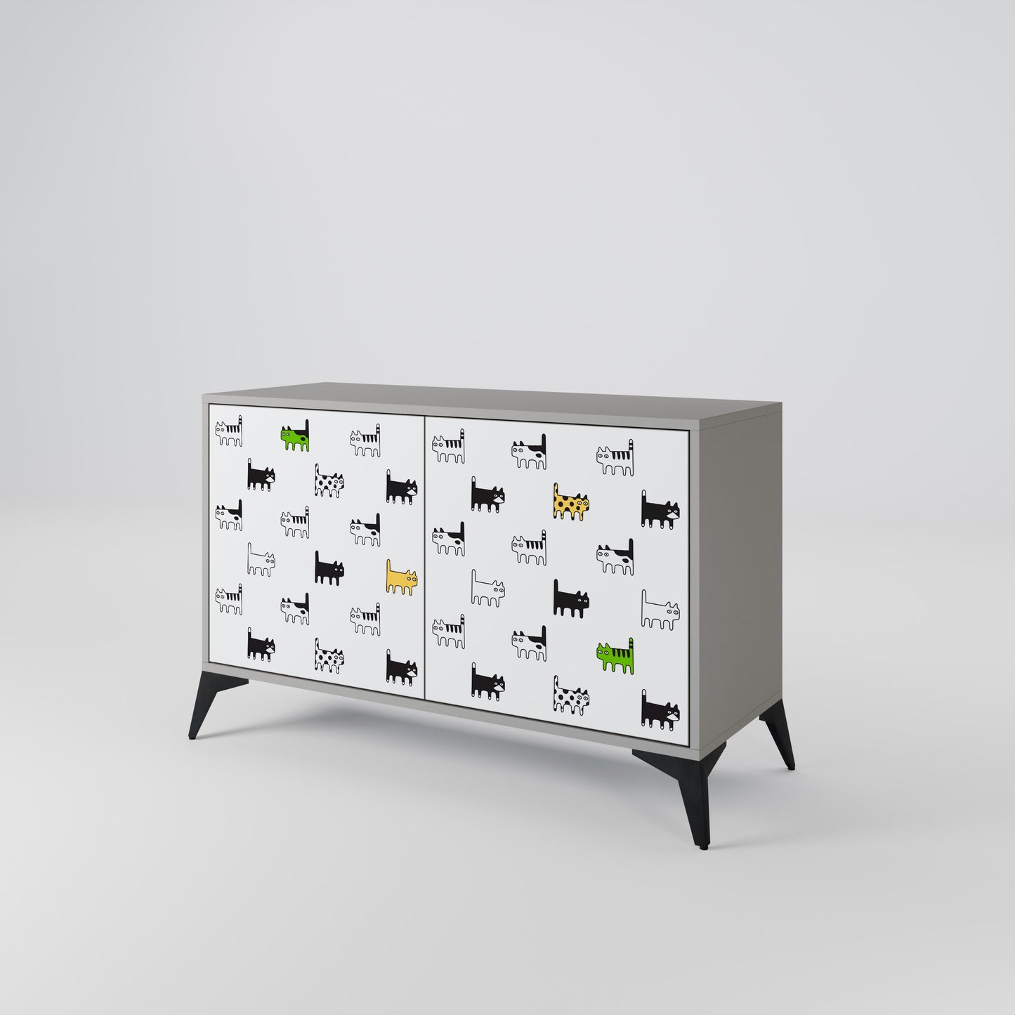 CATS COMPILATION 2-Door Sideboard in Grey Finish