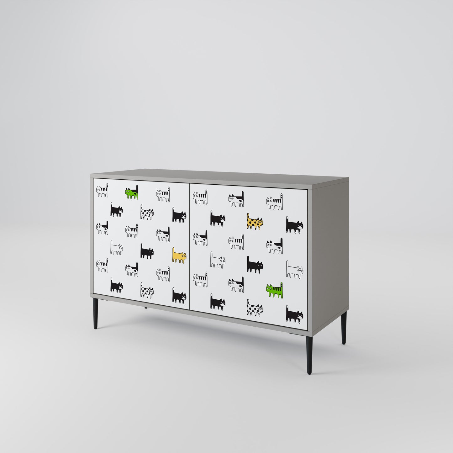 CATS COMPILATION 2-Door Sideboard in Grey Finish