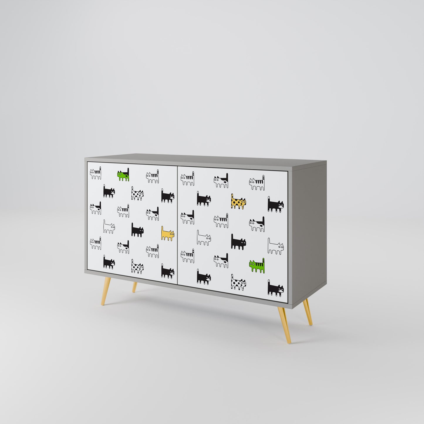 CATS COMPILATION 2-Door Sideboard in Grey Finish