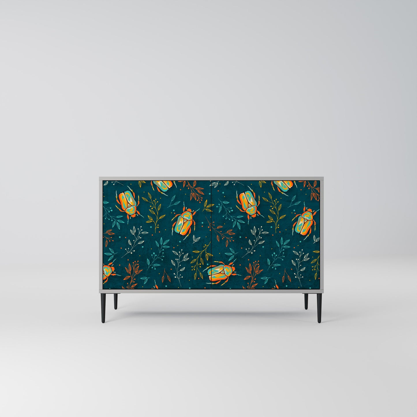 Credenza a 2 ante AUTUMN INSECTS in finitura grigia