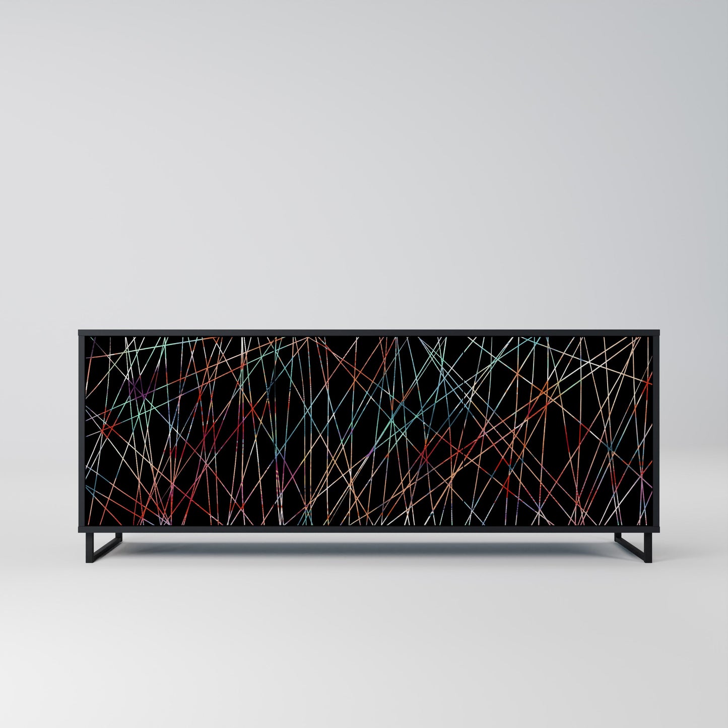 Credenza a 3 ante LUMINOUS SNARE in finitura nera