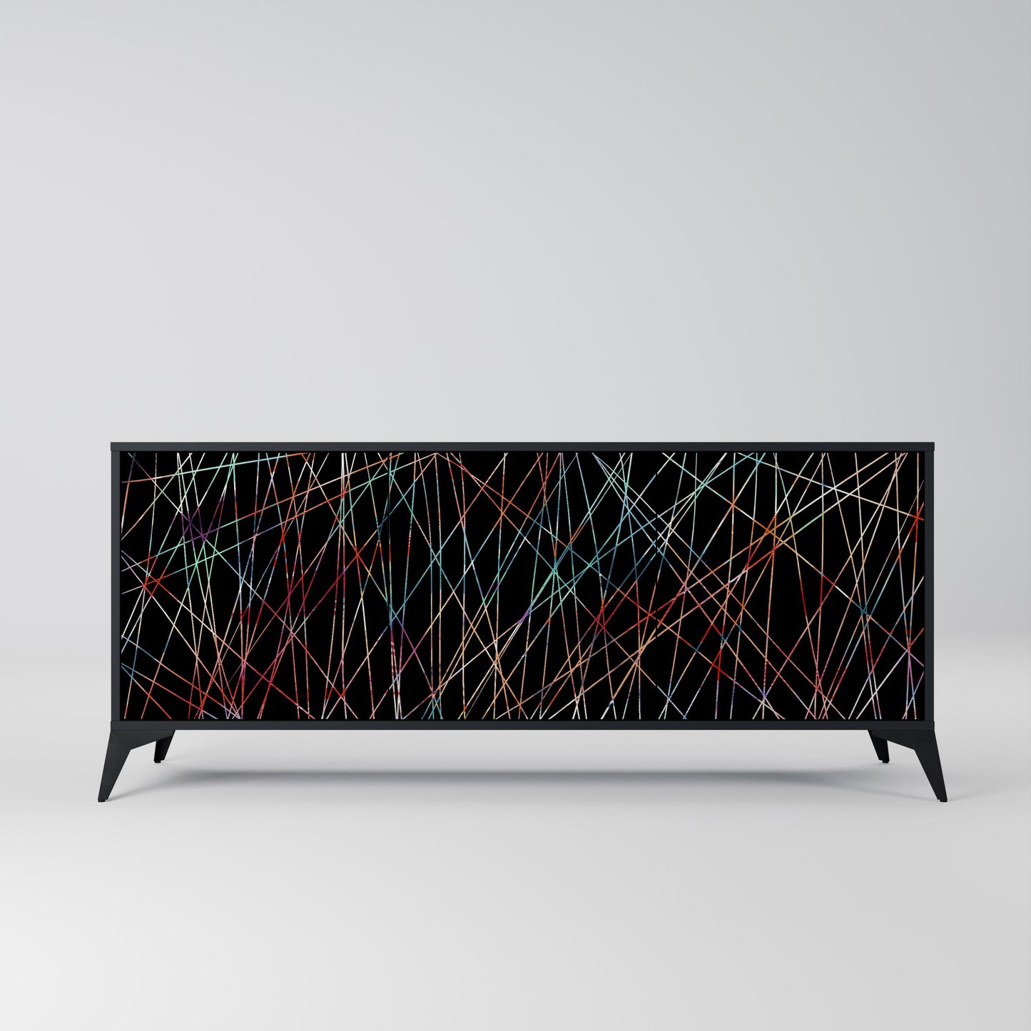Credenza a 3 ante LUMINOUS SNARE in finitura nera