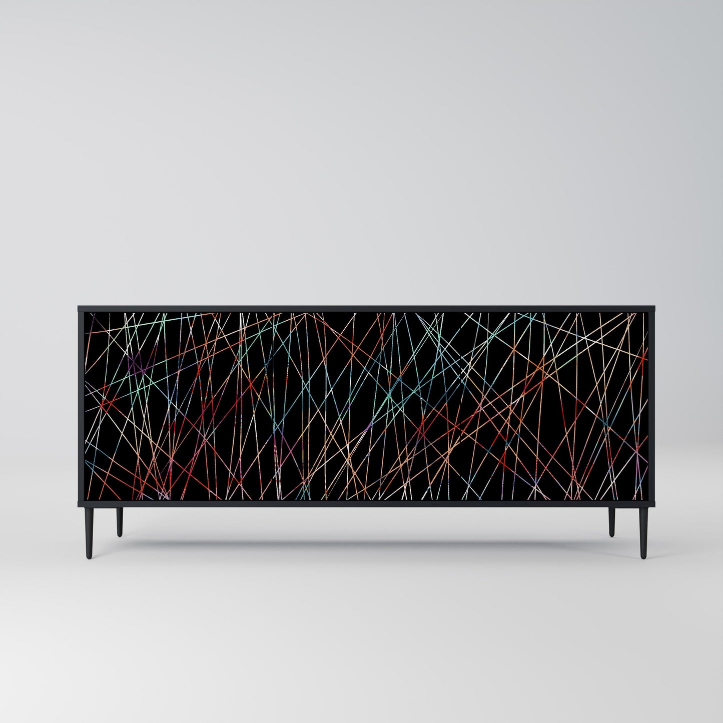 Credenza a 3 ante LUMINOUS SNARE in finitura nera