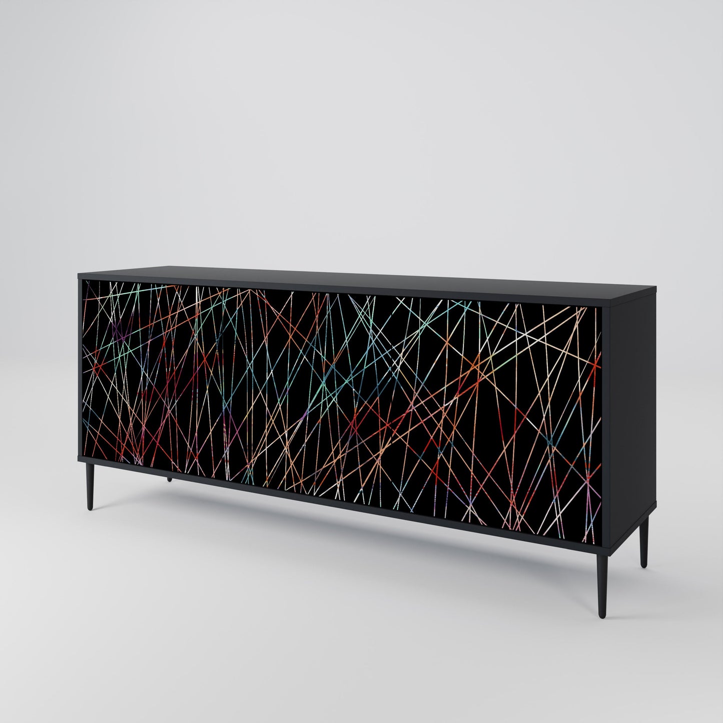 Credenza a 3 ante LUMINOUS SNARE in finitura nera