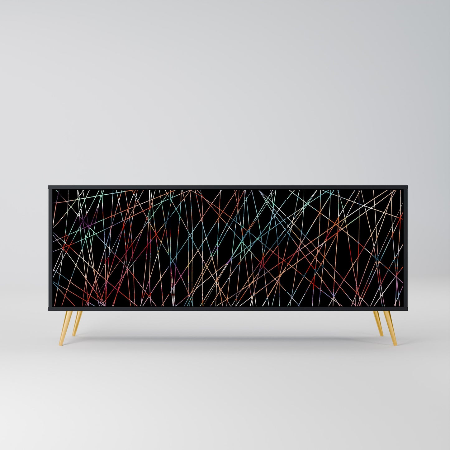 Credenza a 3 ante LUMINOUS SNARE in finitura nera