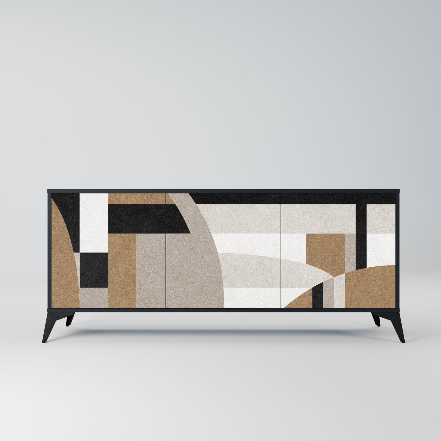 Credenza DELICATE MEMENTO a 3 ante in finitura nera