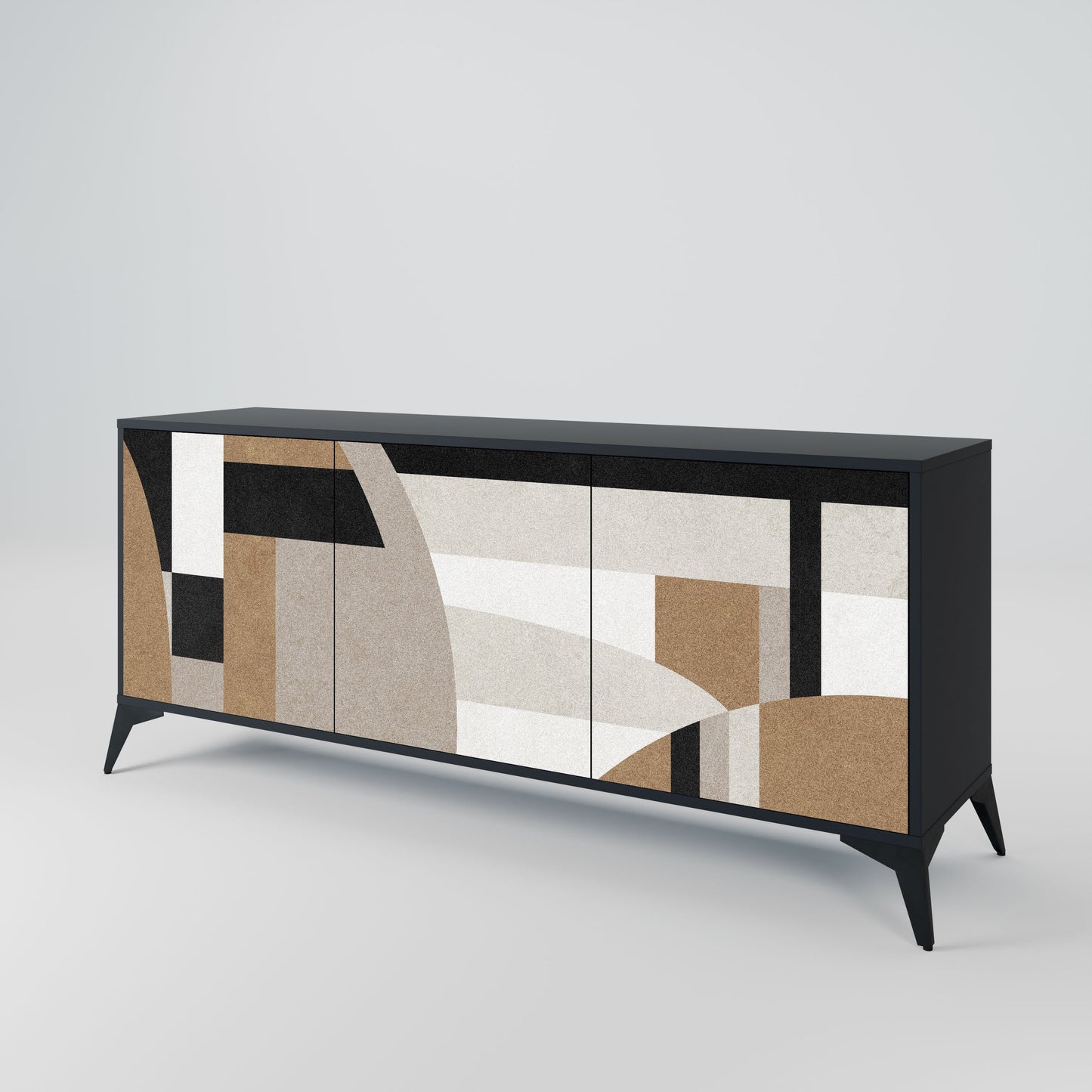 Credenza DELICATE MEMENTO a 3 ante in finitura nera