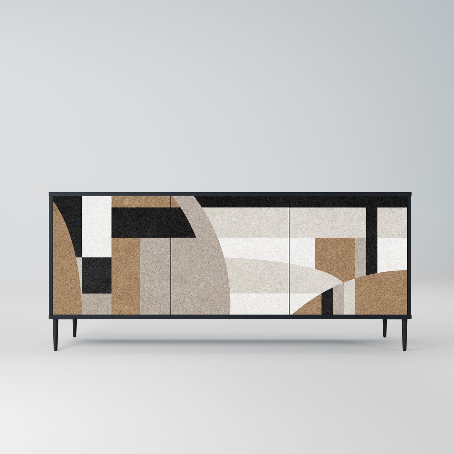 Credenza DELICATE MEMENTO a 3 ante in finitura nera