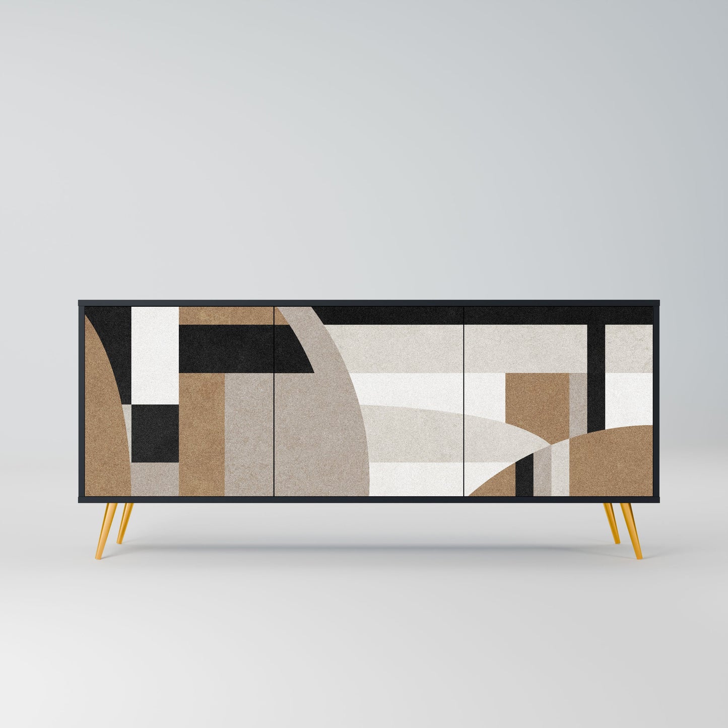 Credenza DELICATE MEMENTO a 3 ante in finitura nera