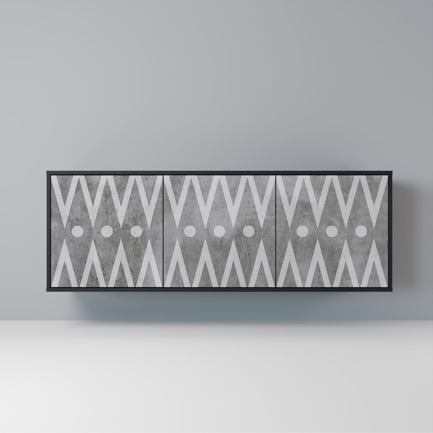 SHARP EDGES Madia a 3 Ante in Finitura Nera