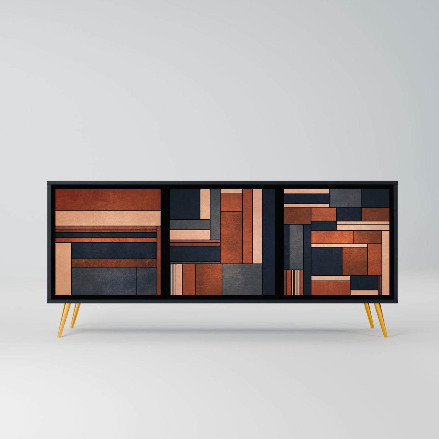 Credenza INTREPID FORMATION a 3 ante in finitura nera