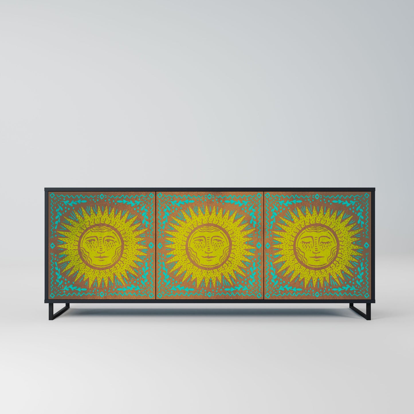 Credenza a 3 ante SUNSHINE EULOGY in finitura nera