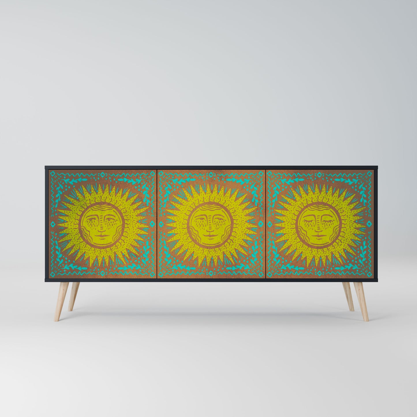 Credenza a 3 ante SUNSHINE EULOGY in finitura nera