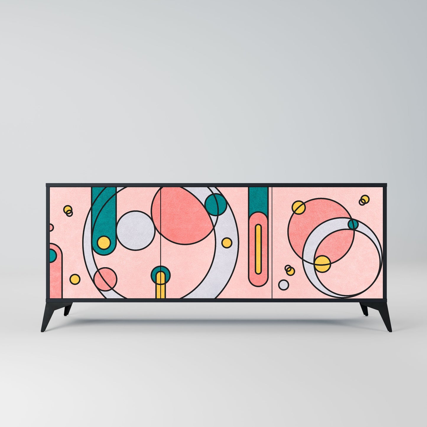 Credenza GOSSAMER ECHOES a 3 ante in finitura nera