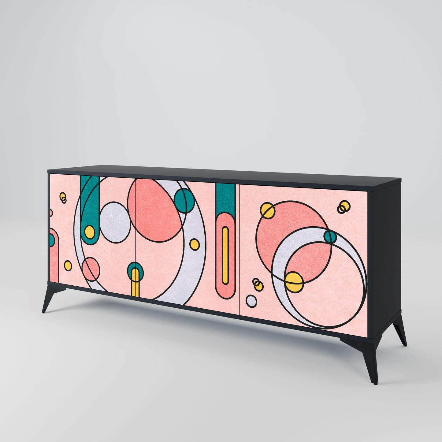 Credenza GOSSAMER ECHOES a 3 ante in finitura nera