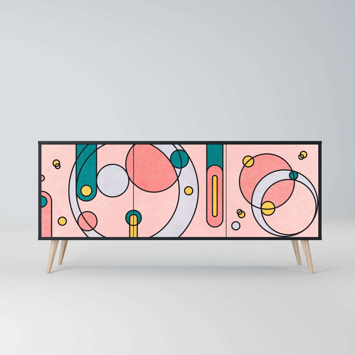 Credenza GOSSAMER ECHOES a 3 ante in finitura nera
