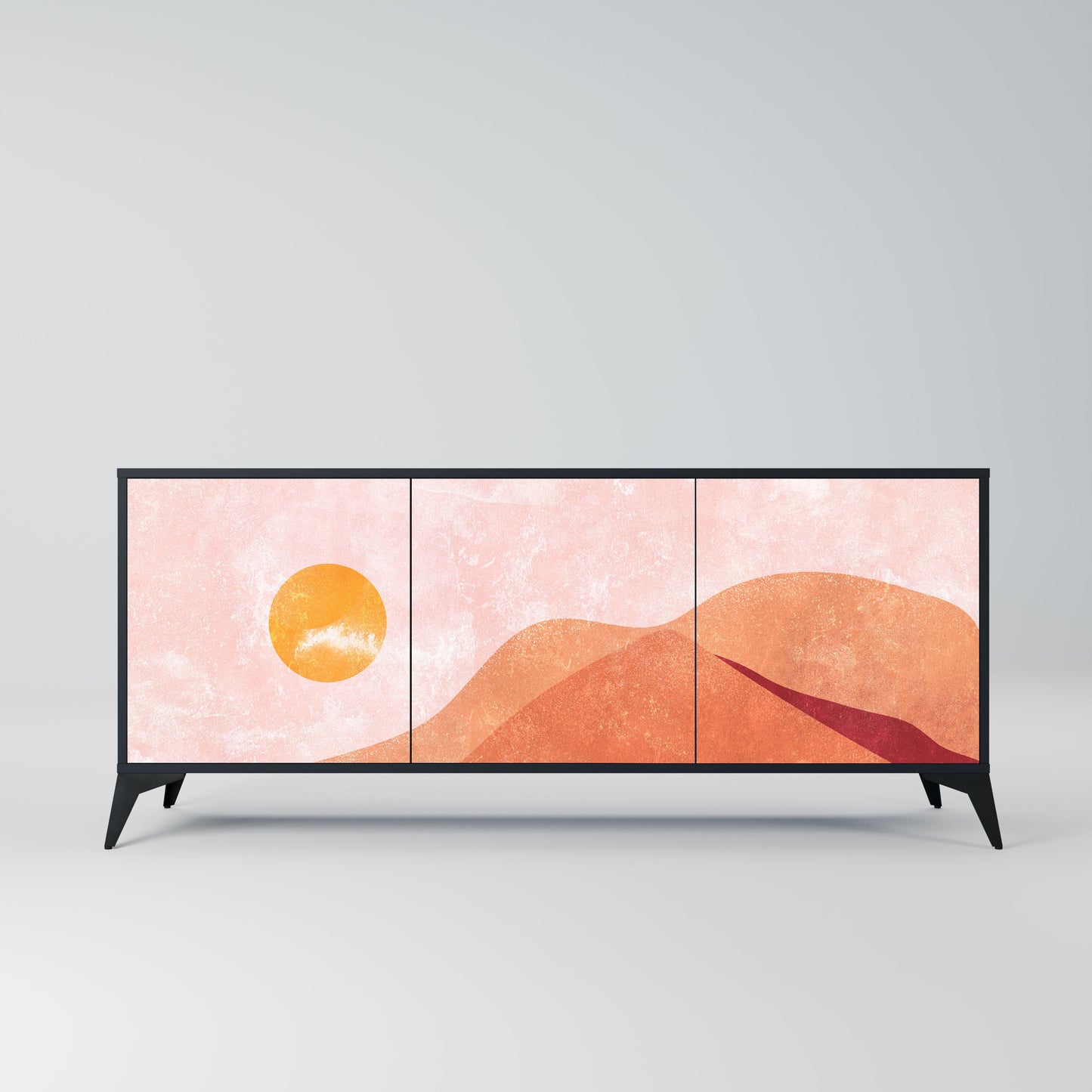 Credenza LUMINOUS SUNLIGHT a 3 ante in finitura nera