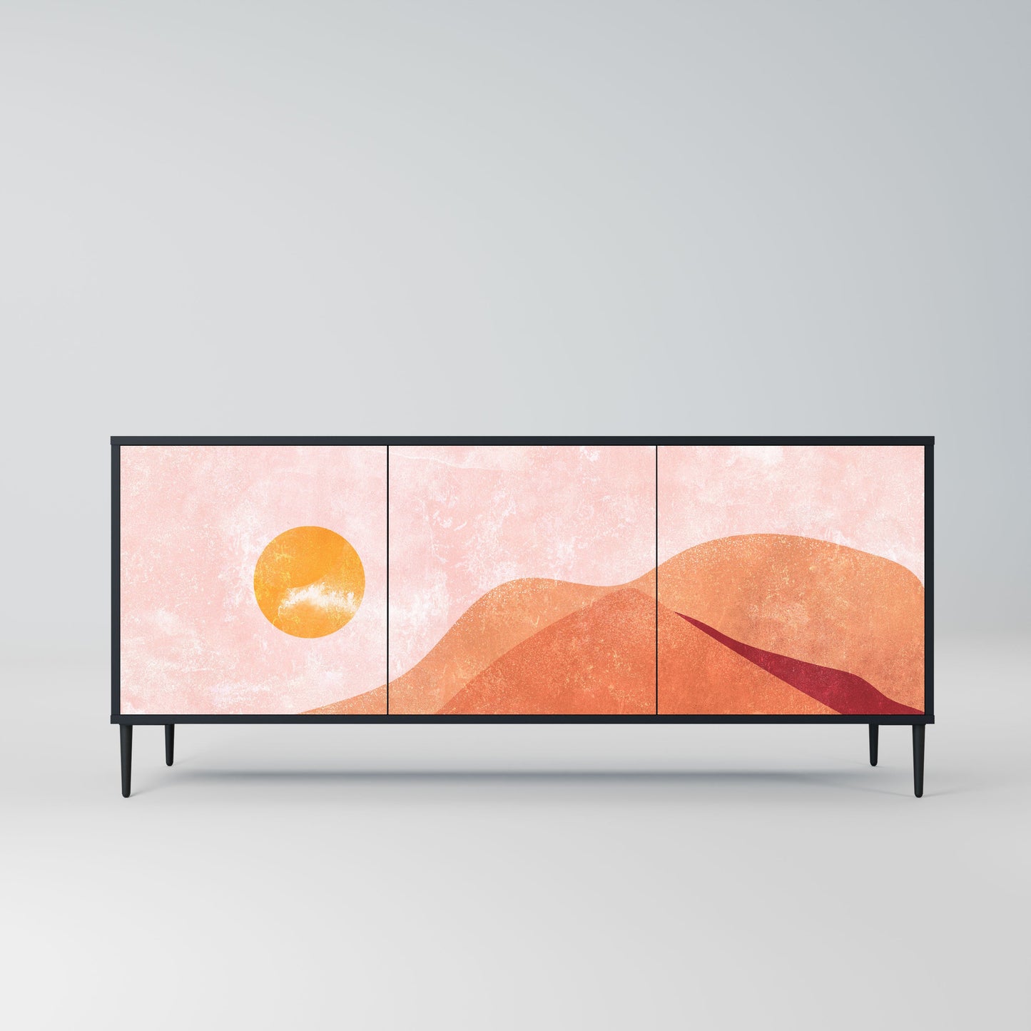 Credenza LUMINOUS SUNLIGHT a 3 ante in finitura nera