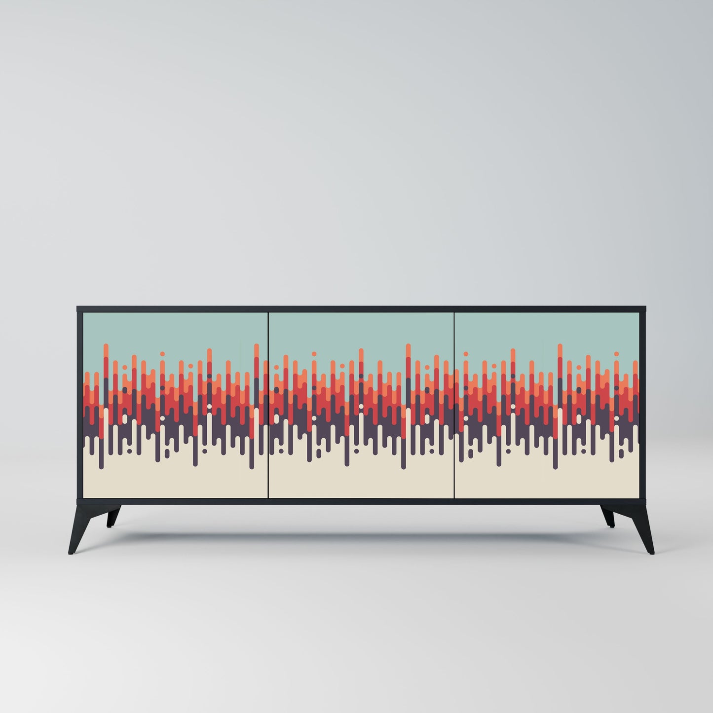 CHROMA CONTOURS 3-Door Sideboard in Black Finish