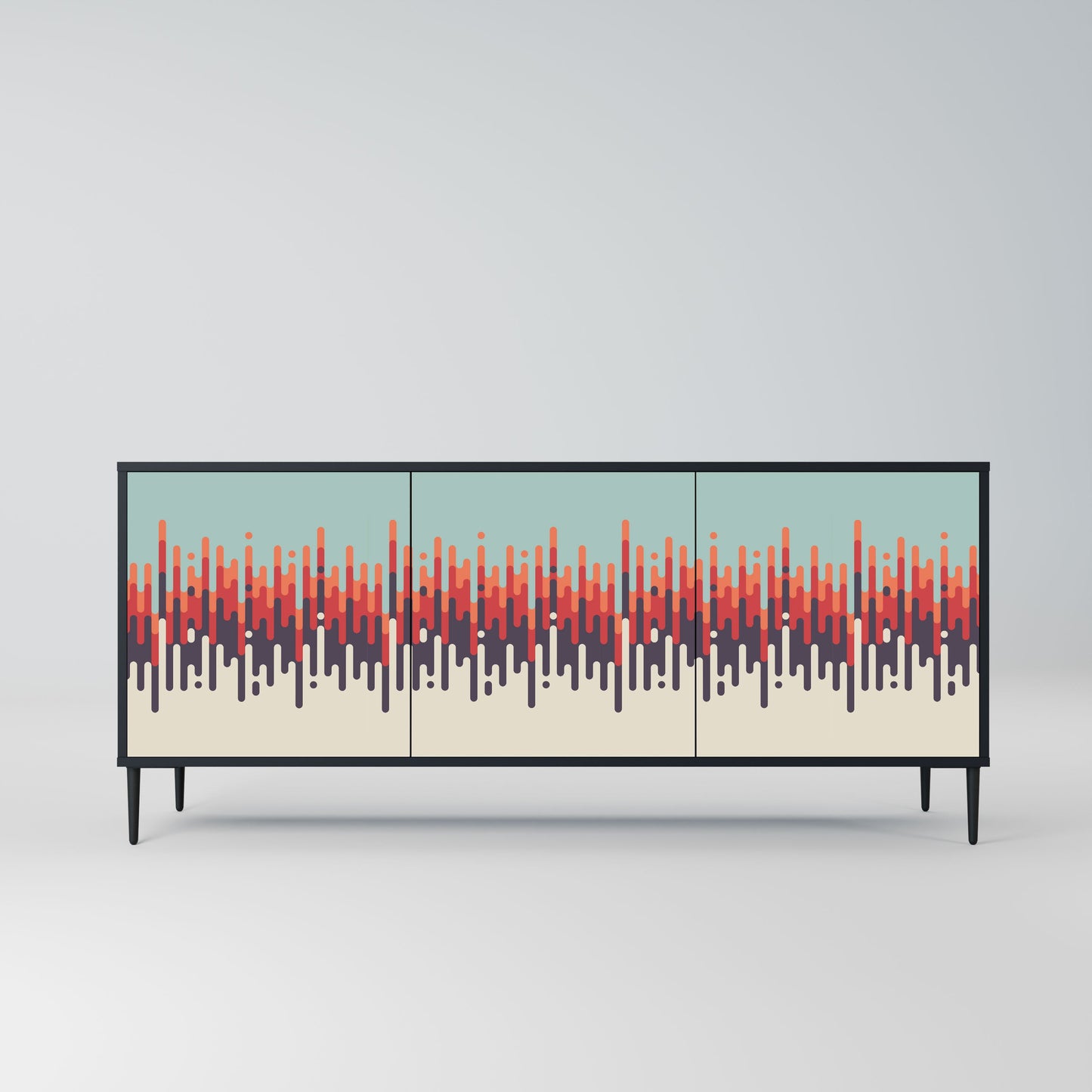 CHROMA CONTOURS 3-Door Sideboard in Black Finish