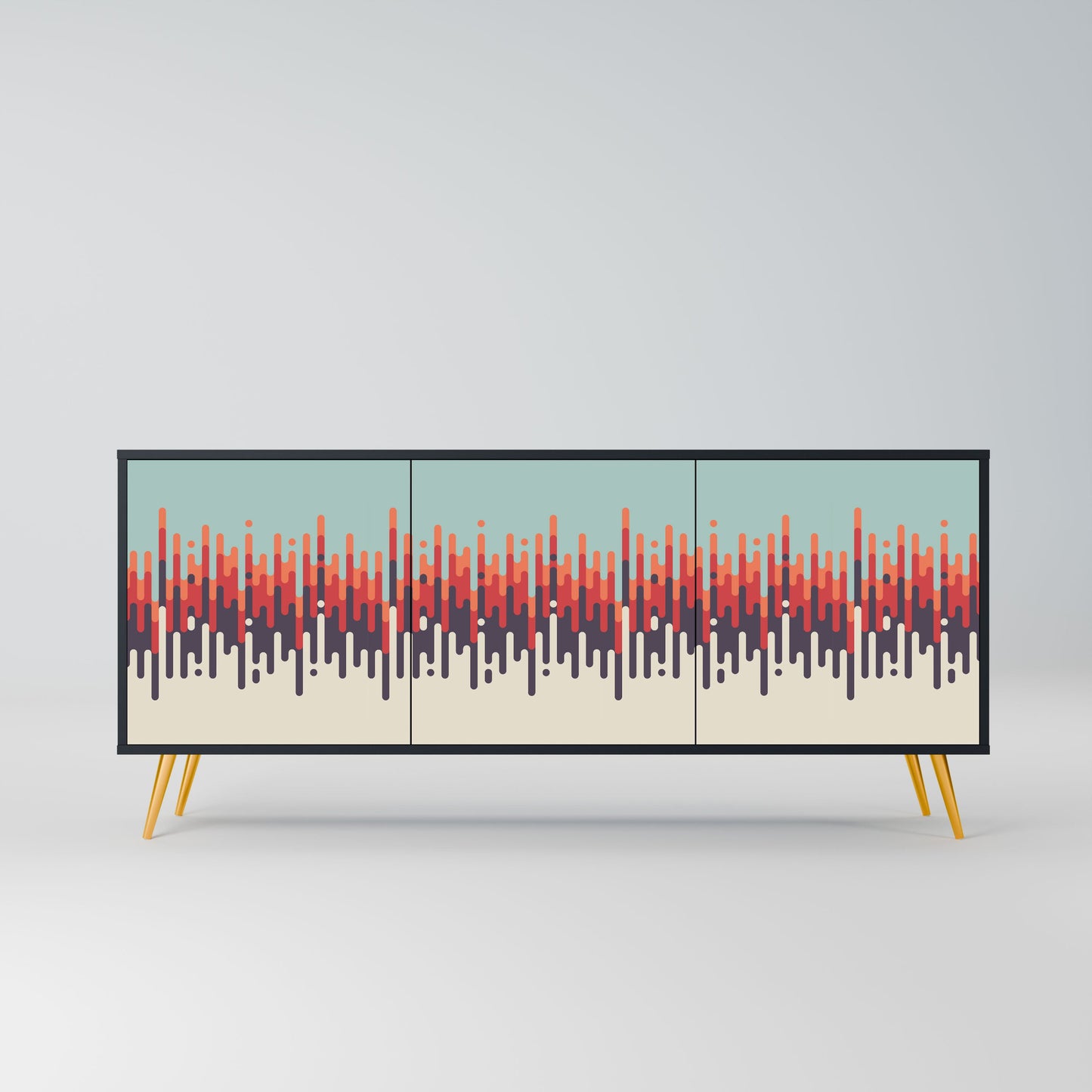 CHROMA CONTOURS 3-Door Sideboard in Black Finish