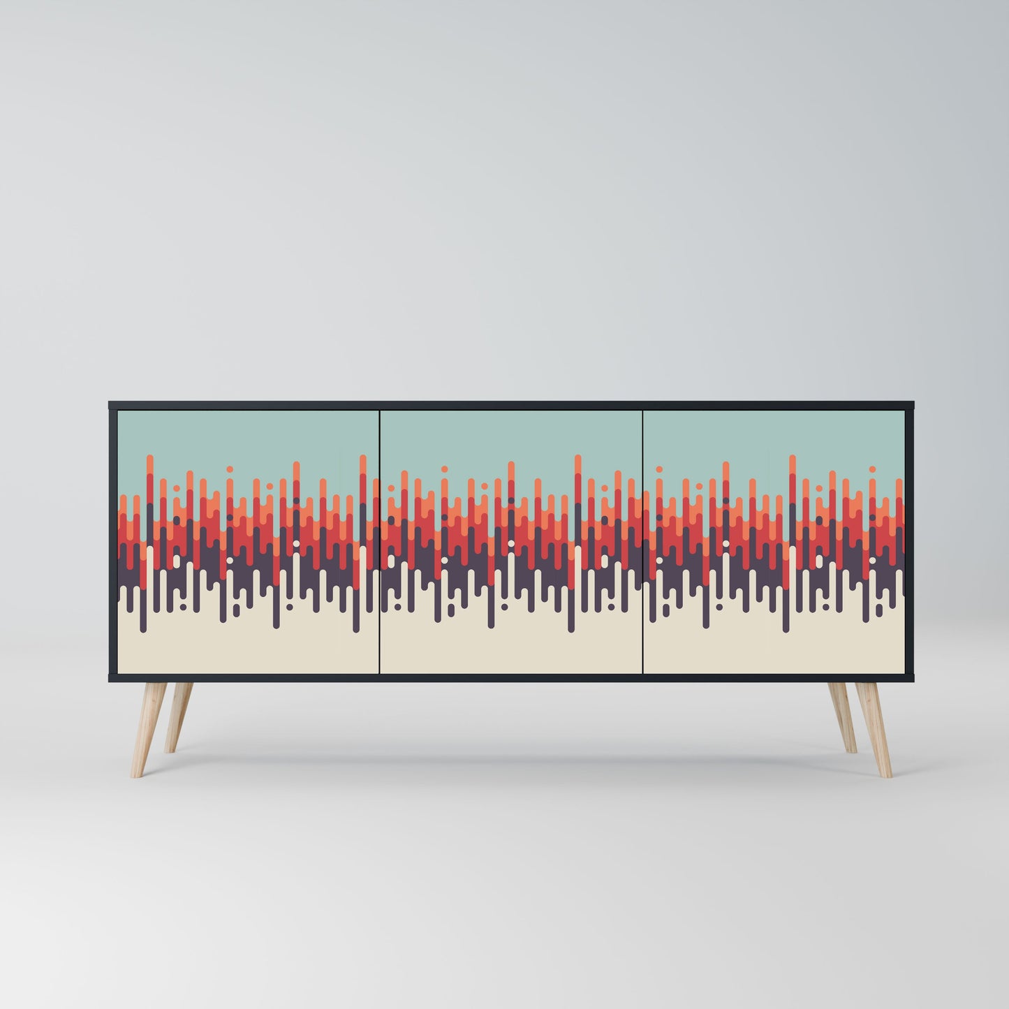 CHROMA CONTOURS 3-Door Sideboard in Black Finish