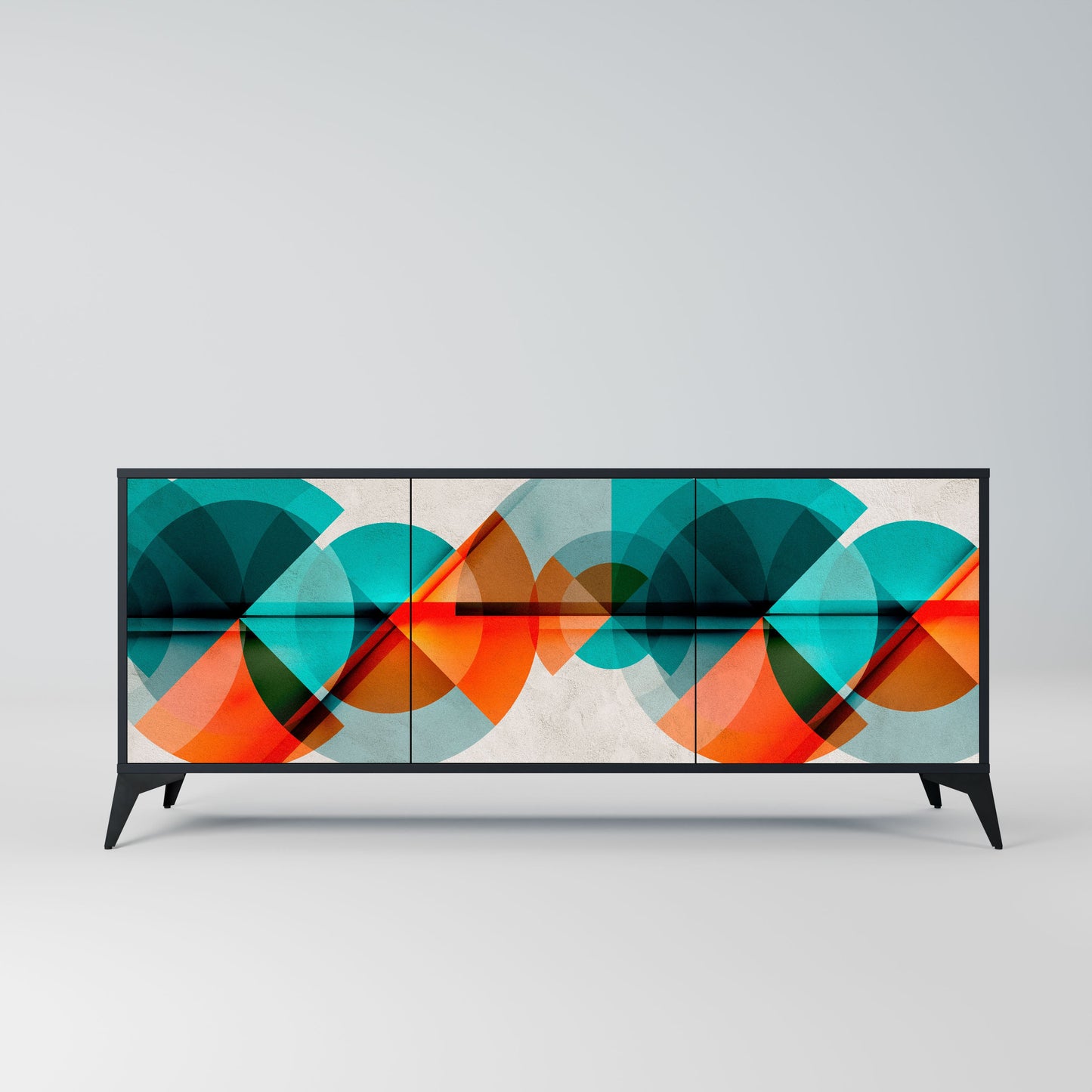 Credenza CIRCULAR RHAPSODY a 3 ante in finitura nera