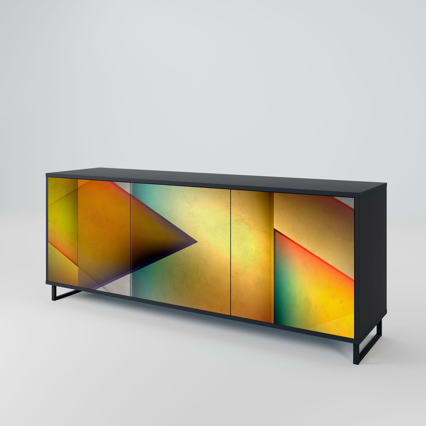 Credenza PIERCING SHARPNESS a 3 ante in finitura nera