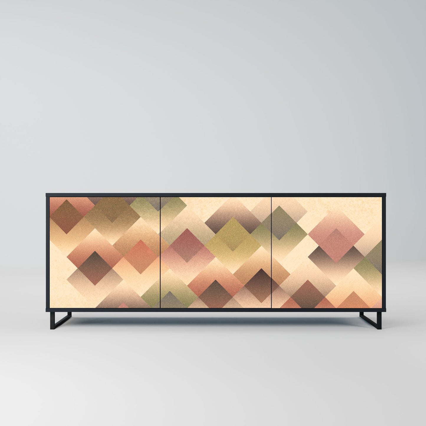 Credenza a 3 ante GEOMETRIC FUSION in finitura nera