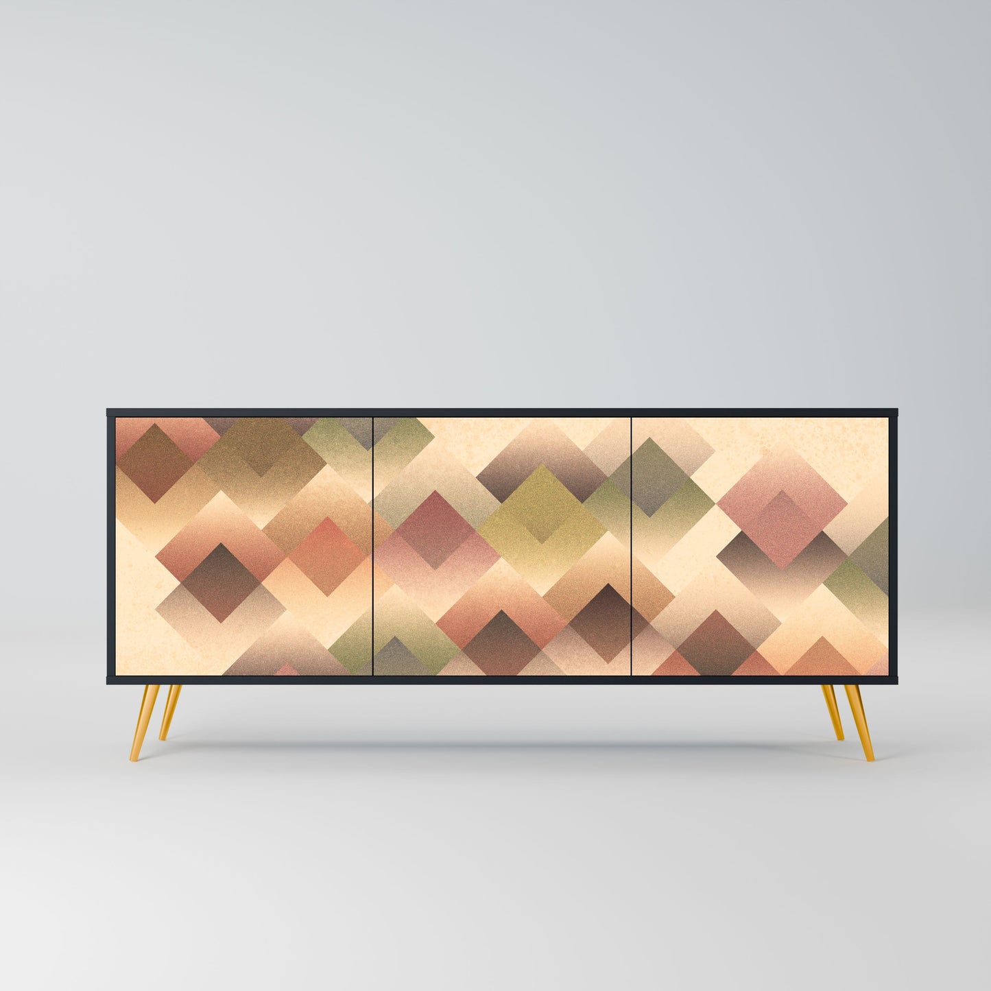 Credenza a 3 ante GEOMETRIC FUSION in finitura nera