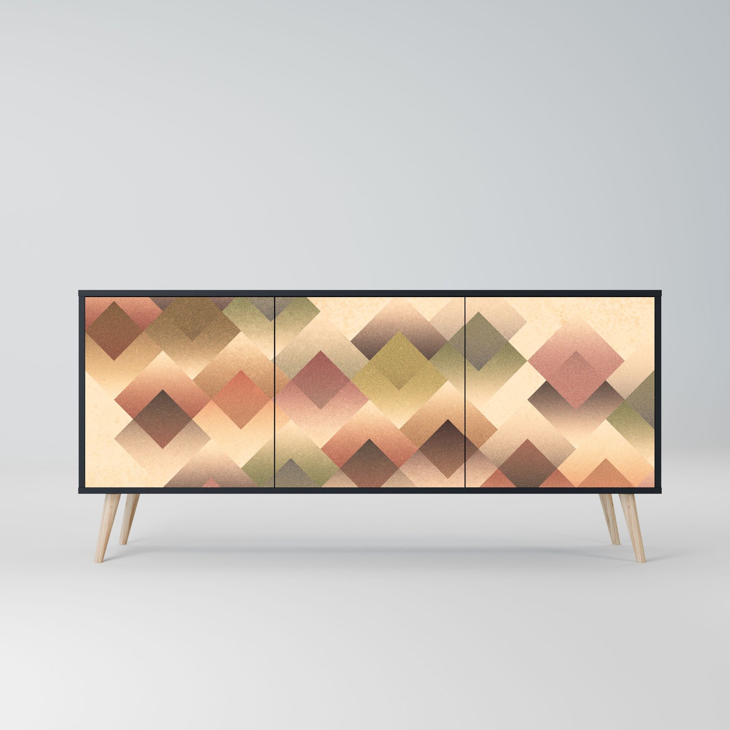 Credenza a 3 ante GEOMETRIC FUSION in finitura nera