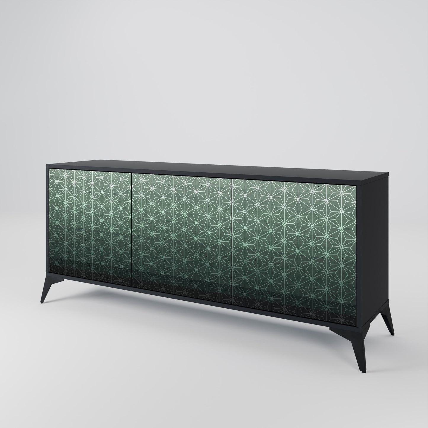 Credenza ORNAMENTAL GLIMMER a 3 ante in finitura nera