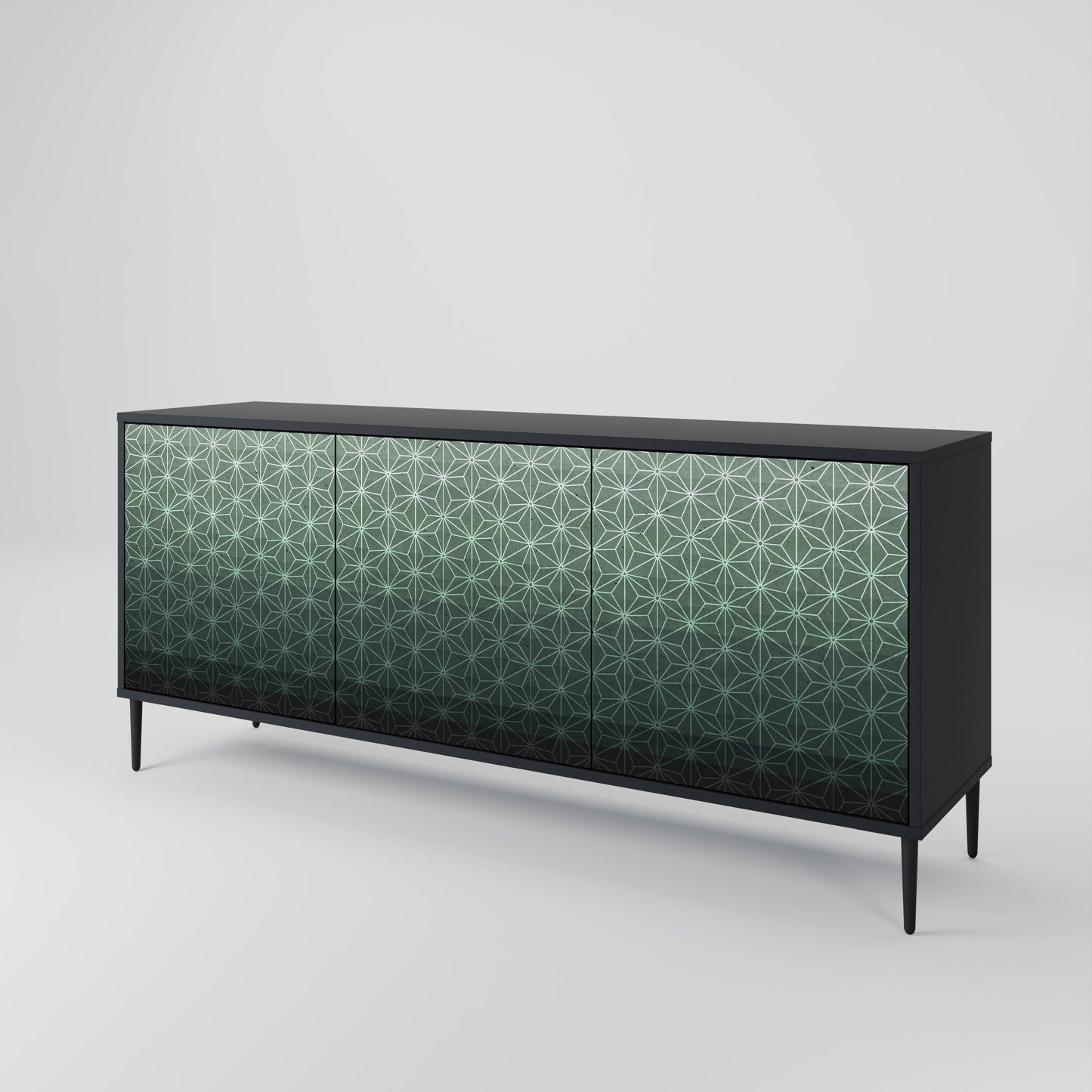 Credenza ORNAMENTAL GLIMMER a 3 ante in finitura nera