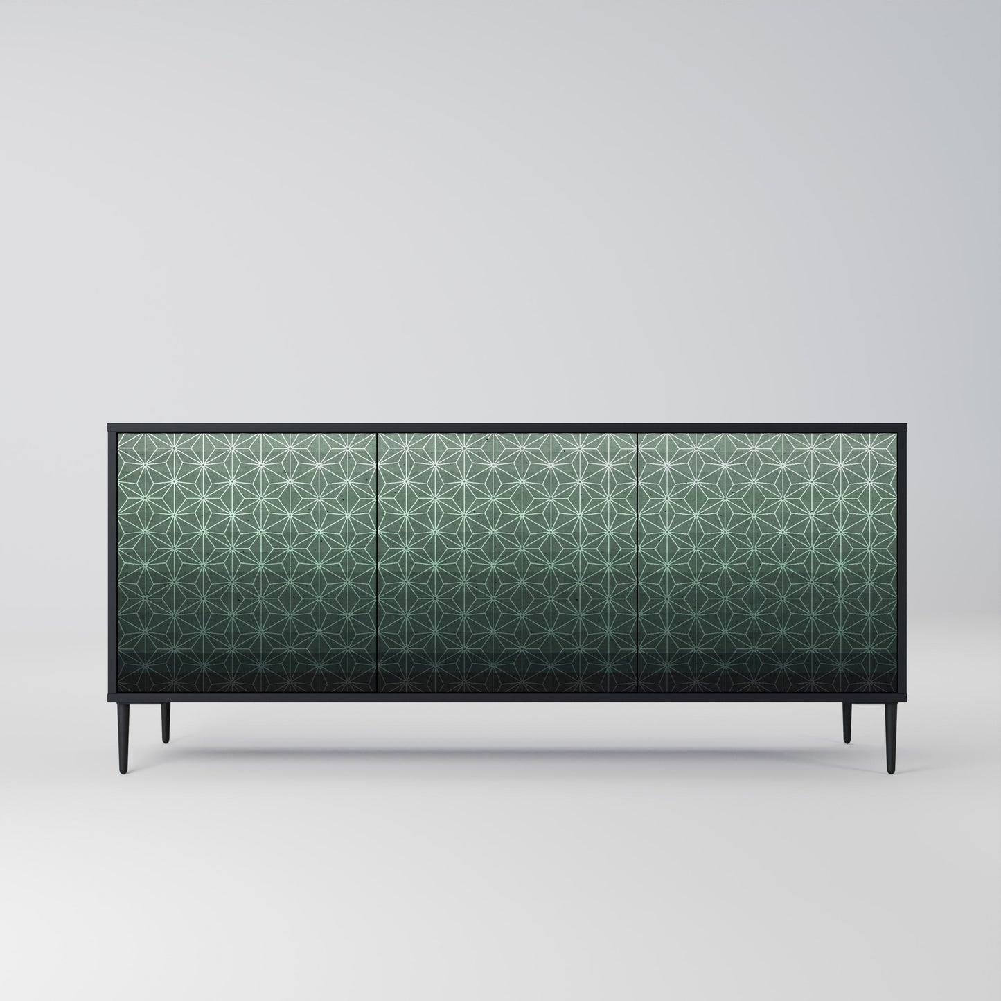 Credenza ORNAMENTAL GLIMMER a 3 ante in finitura nera