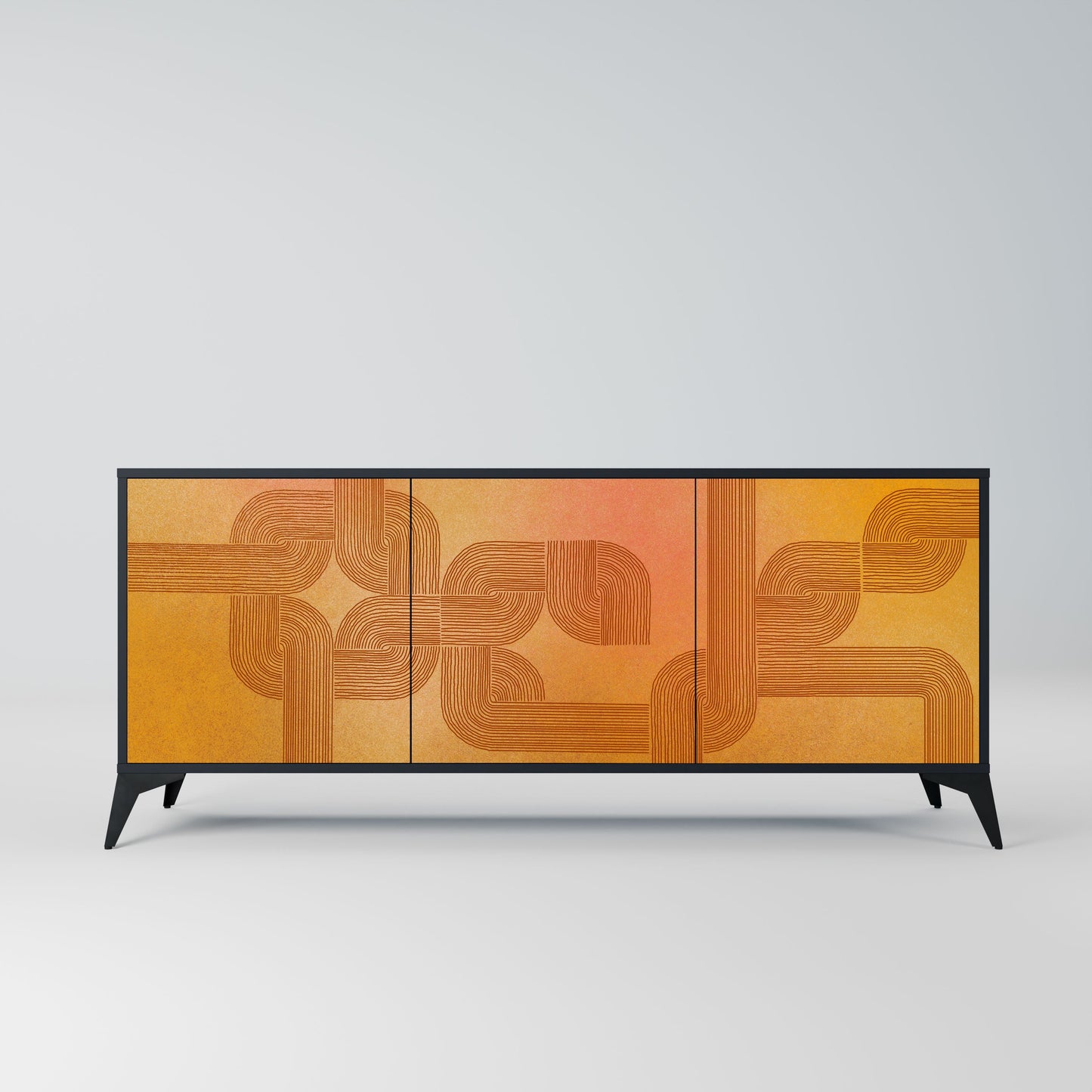 Credenza a 3 ante con finitura nera STRENGTHENING RELATION