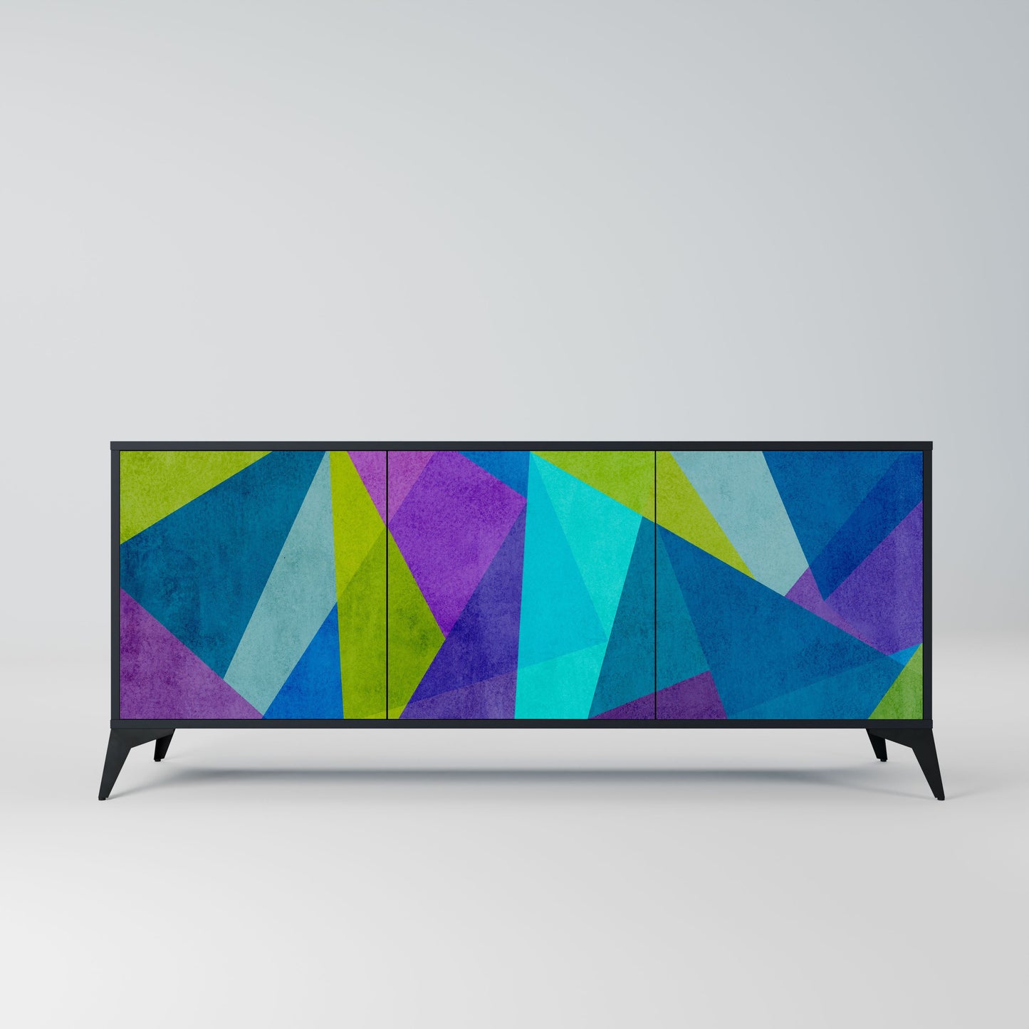 Credenza COLD SHOWCASE a 3 ante in finitura nera