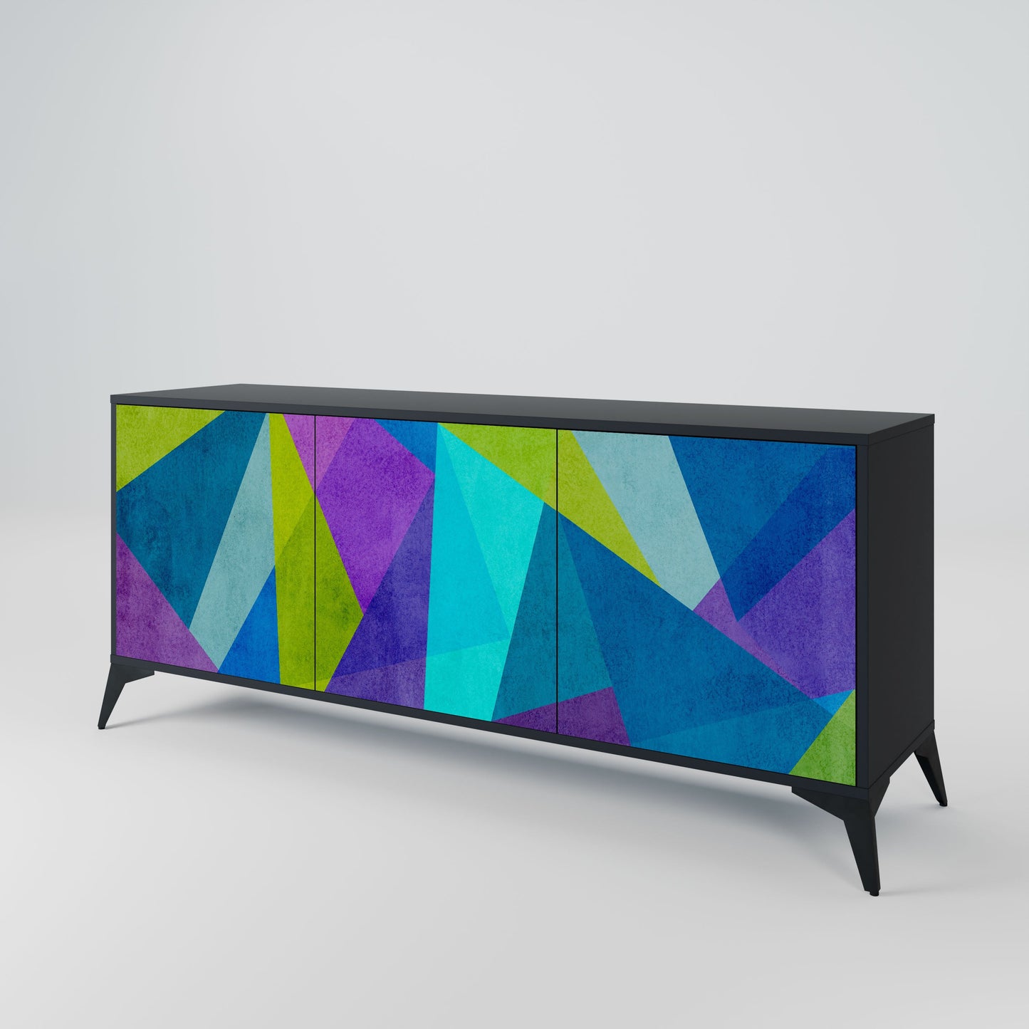 Credenza COLD SHOWCASE a 3 ante in finitura nera
