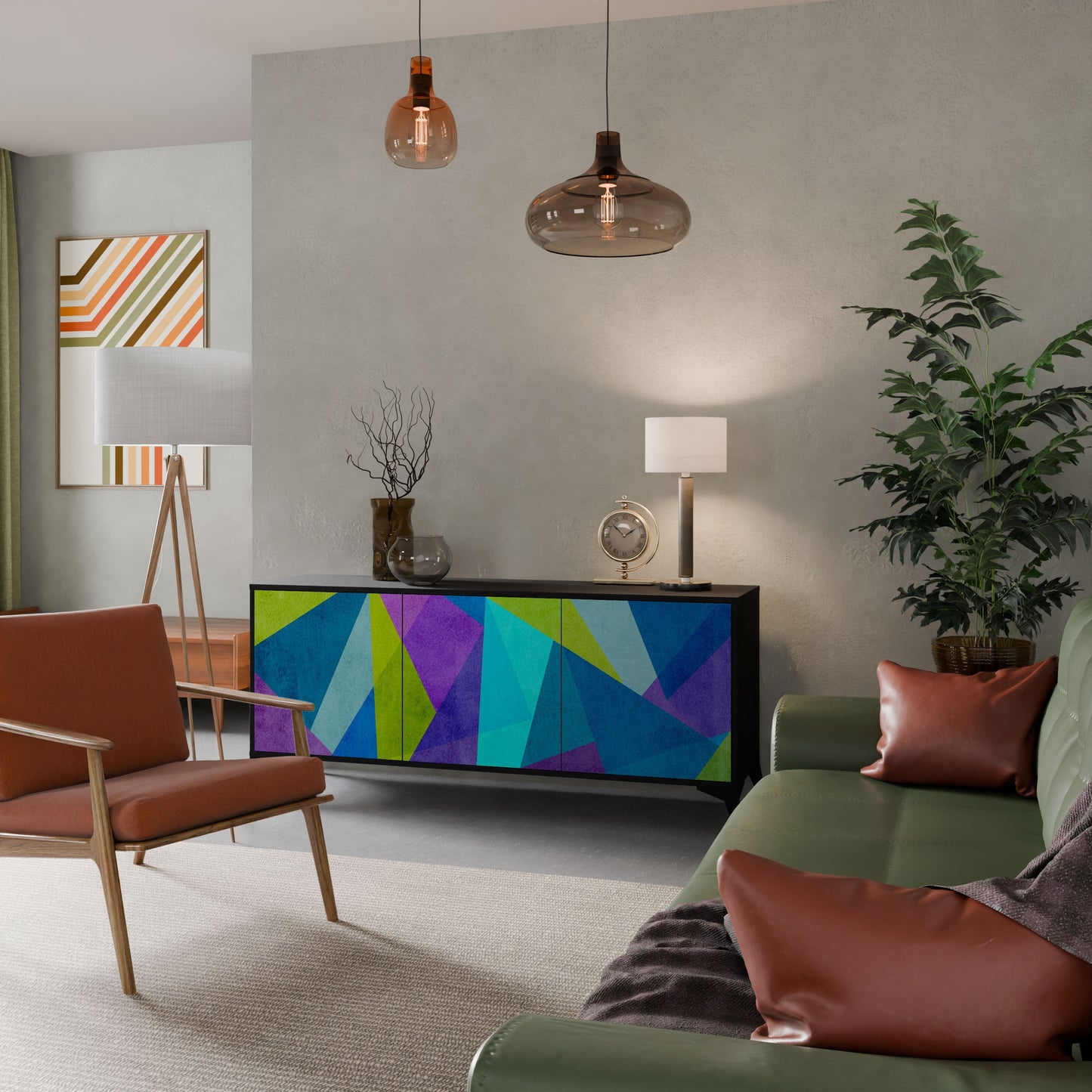 Credenza COLD SHOWCASE a 3 ante in finitura nera