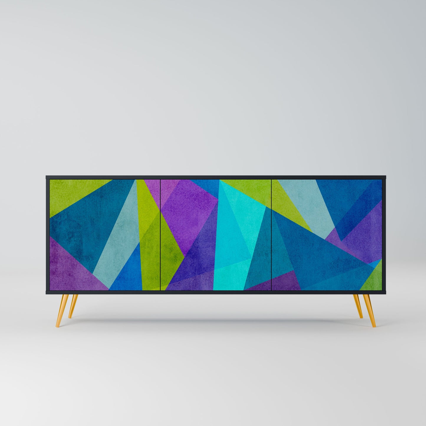 Credenza COLD SHOWCASE a 3 ante in finitura nera