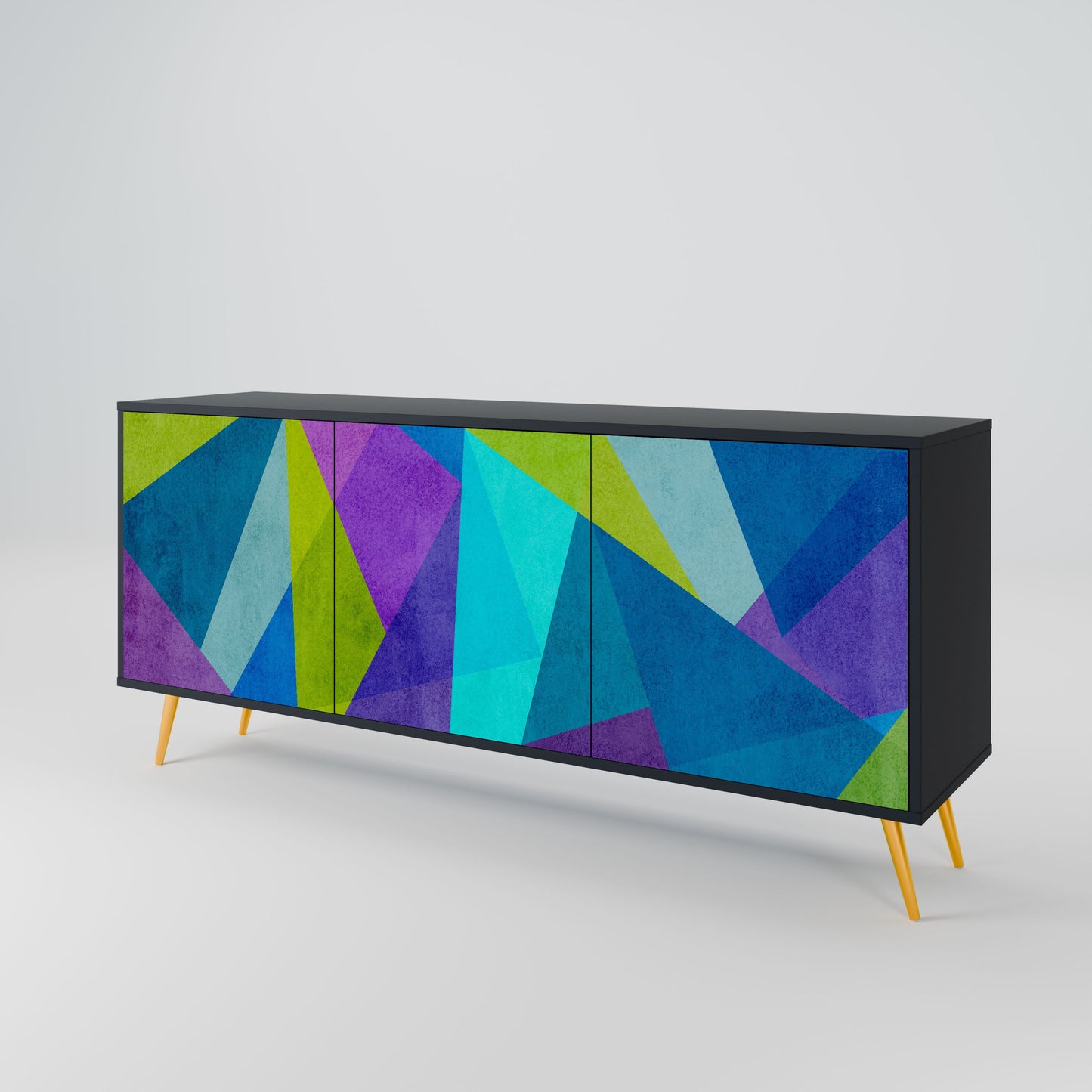 Credenza COLD SHOWCASE a 3 ante in finitura nera