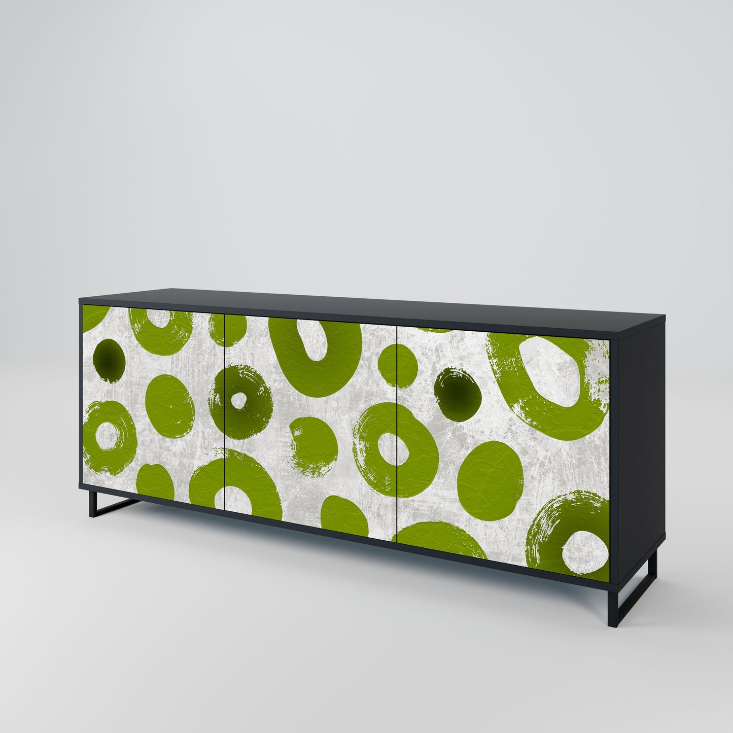 Credenza a 3 ante GREEN RHAPSODY in finitura nera