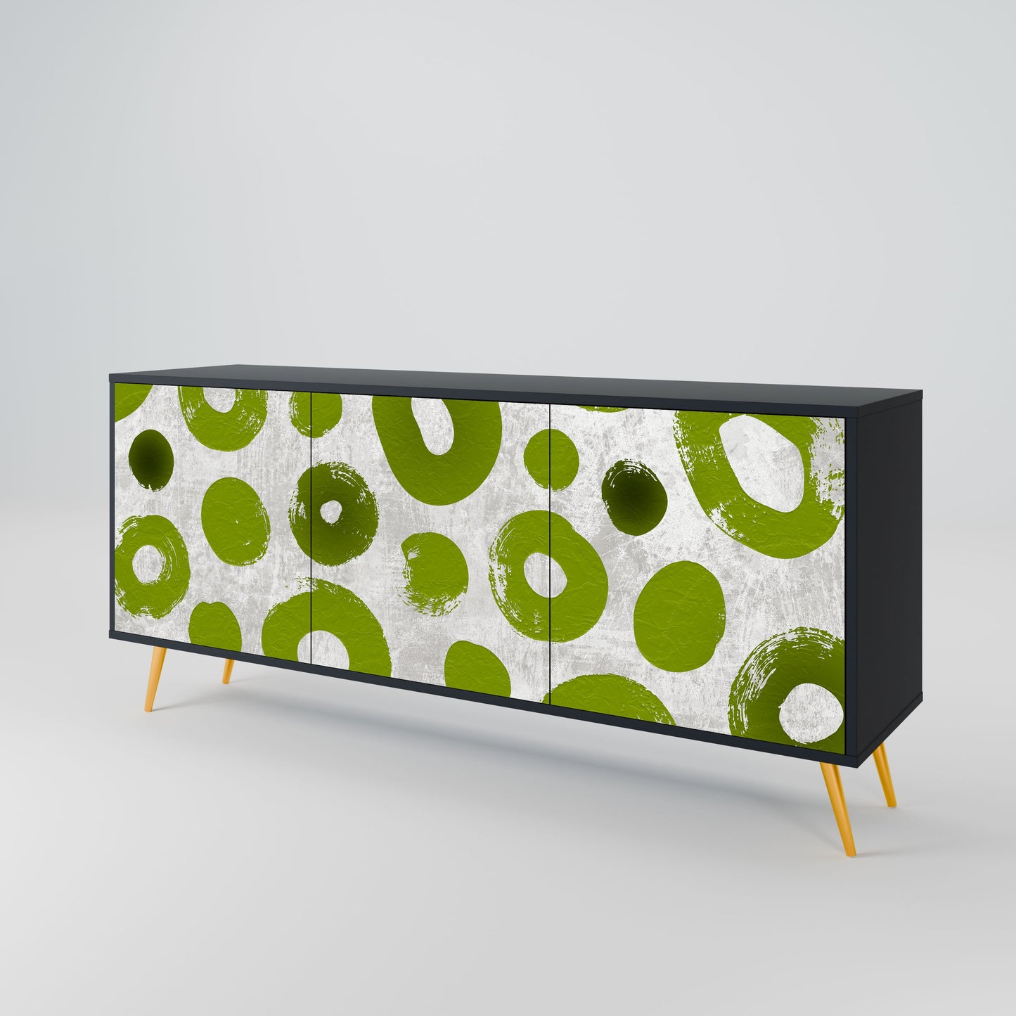 Credenza a 3 ante GREEN RHAPSODY in finitura nera