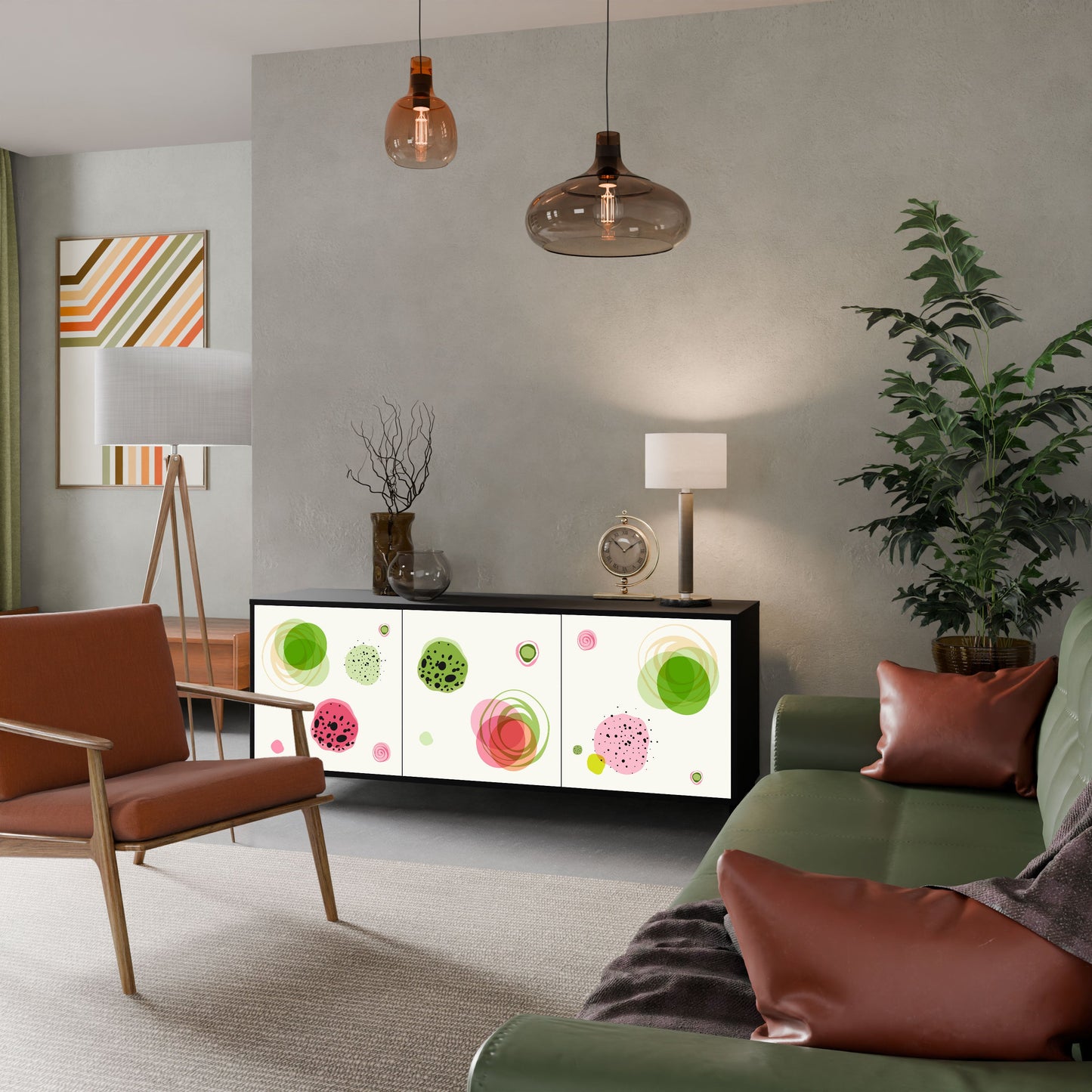 Credenza a 3 ante COLORFUL COSMOS in finitura nera