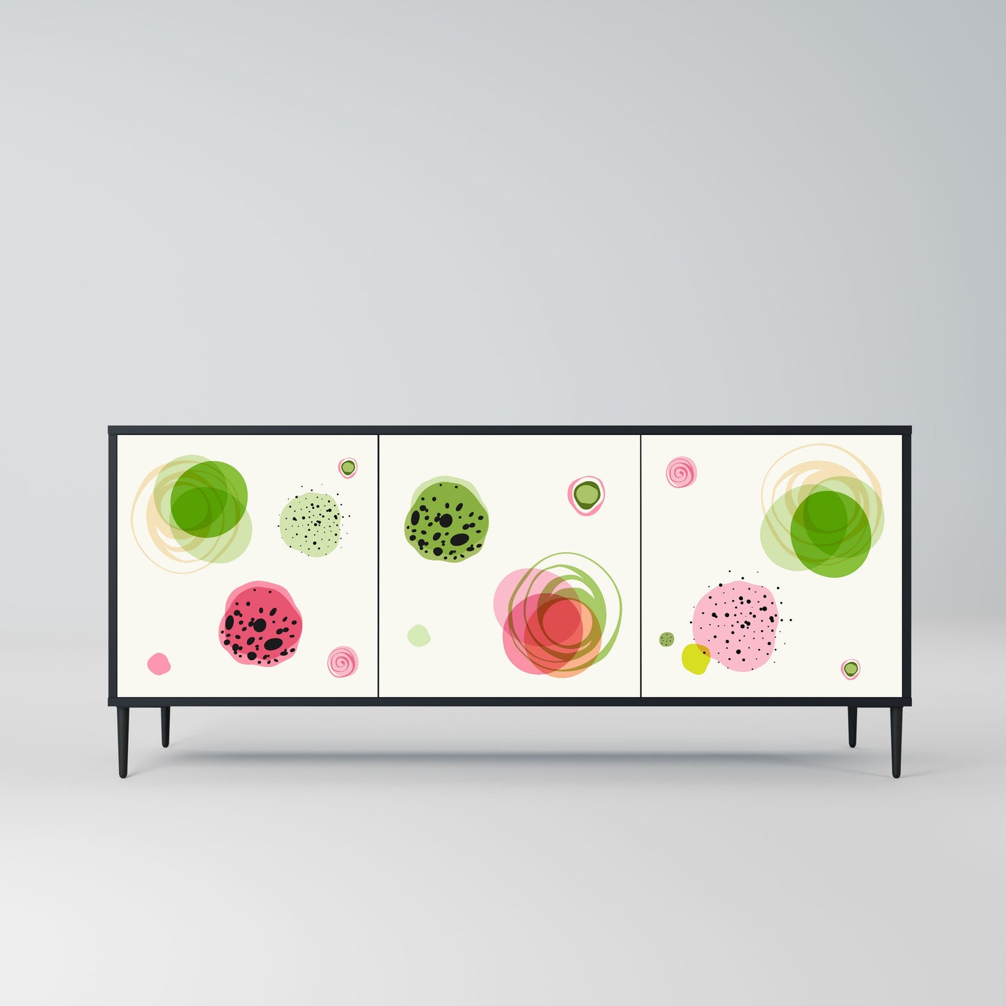 Credenza a 3 ante COLORFUL COSMOS in finitura nera